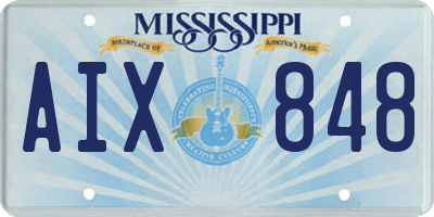 MS license plate AIX848