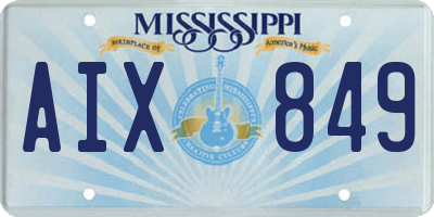 MS license plate AIX849