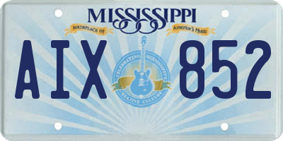 MS license plate AIX852