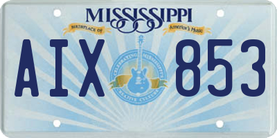 MS license plate AIX853