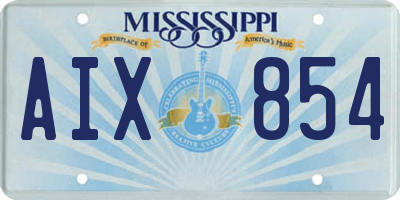 MS license plate AIX854