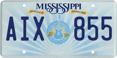 MS license plate AIX855