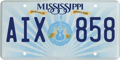 MS license plate AIX858