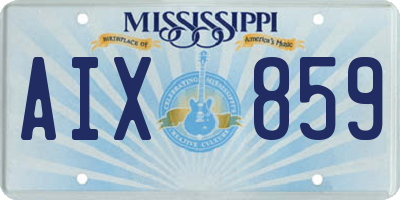 MS license plate AIX859