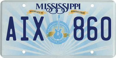 MS license plate AIX860