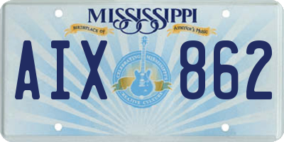 MS license plate AIX862