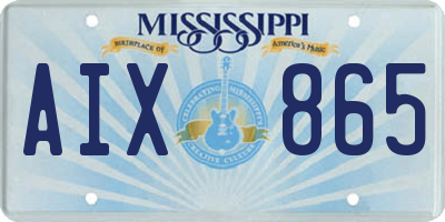 MS license plate AIX865