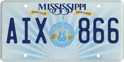 MS license plate AIX866