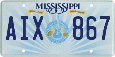 MS license plate AIX867