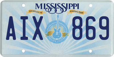 MS license plate AIX869
