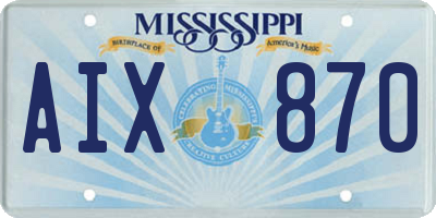 MS license plate AIX870