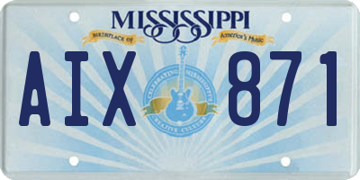 MS license plate AIX871