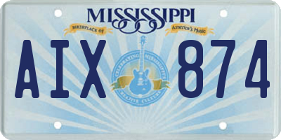 MS license plate AIX874