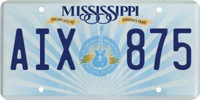 MS license plate AIX875