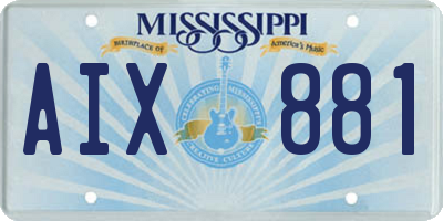 MS license plate AIX881