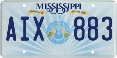 MS license plate AIX883