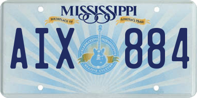 MS license plate AIX884