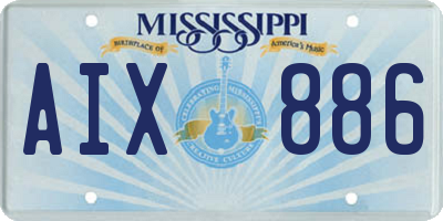 MS license plate AIX886