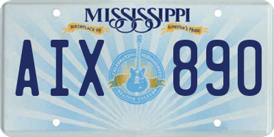MS license plate AIX890