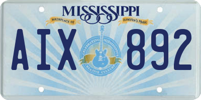 MS license plate AIX892