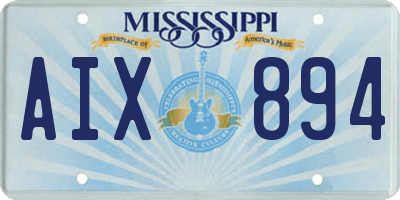 MS license plate AIX894