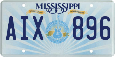 MS license plate AIX896
