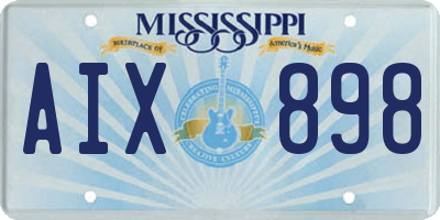 MS license plate AIX898