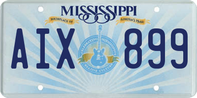 MS license plate AIX899