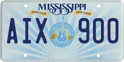 MS license plate AIX900