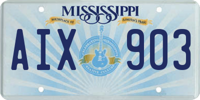MS license plate AIX903