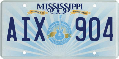 MS license plate AIX904