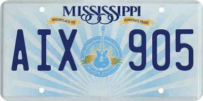 MS license plate AIX905