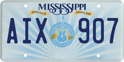 MS license plate AIX907