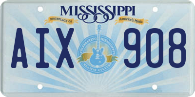 MS license plate AIX908