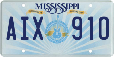 MS license plate AIX910
