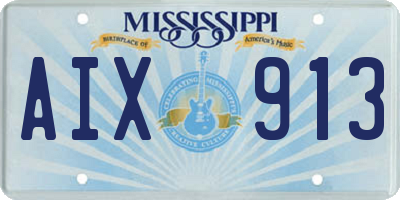 MS license plate AIX913