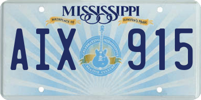 MS license plate AIX915