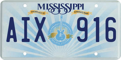 MS license plate AIX916