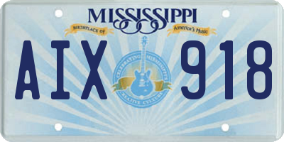 MS license plate AIX918