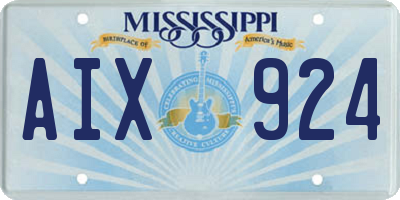 MS license plate AIX924