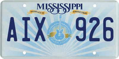 MS license plate AIX926