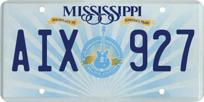 MS license plate AIX927