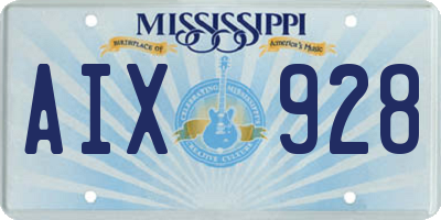 MS license plate AIX928