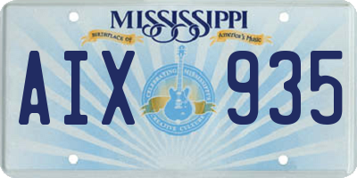 MS license plate AIX935