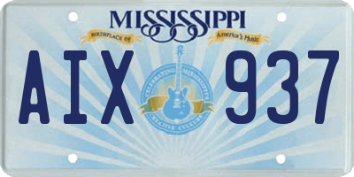 MS license plate AIX937