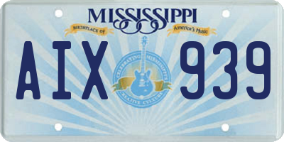 MS license plate AIX939