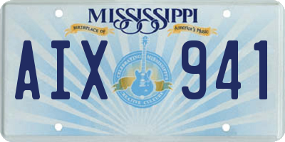 MS license plate AIX941