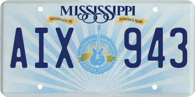 MS license plate AIX943