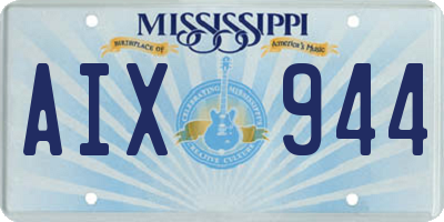MS license plate AIX944