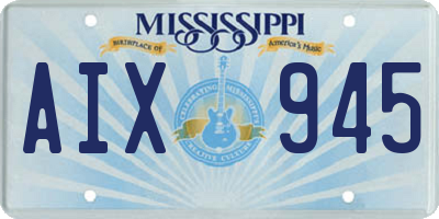 MS license plate AIX945